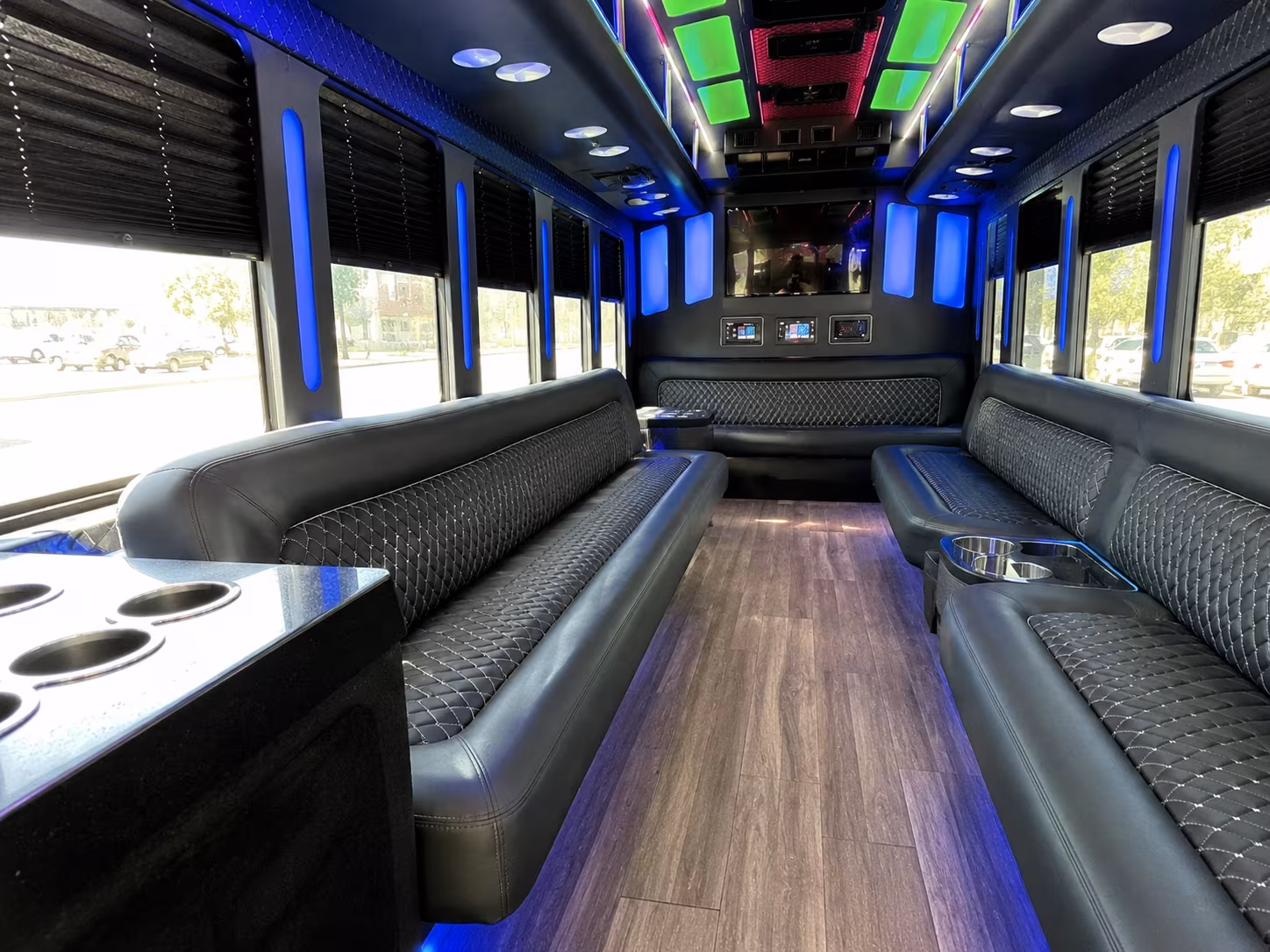 bronx 15 passenger party bus inside