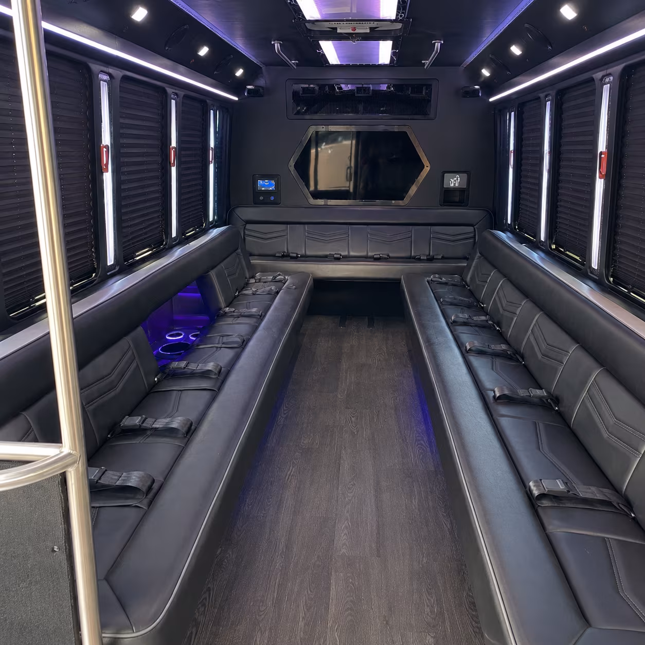 bronx 18 passenger party bus interior