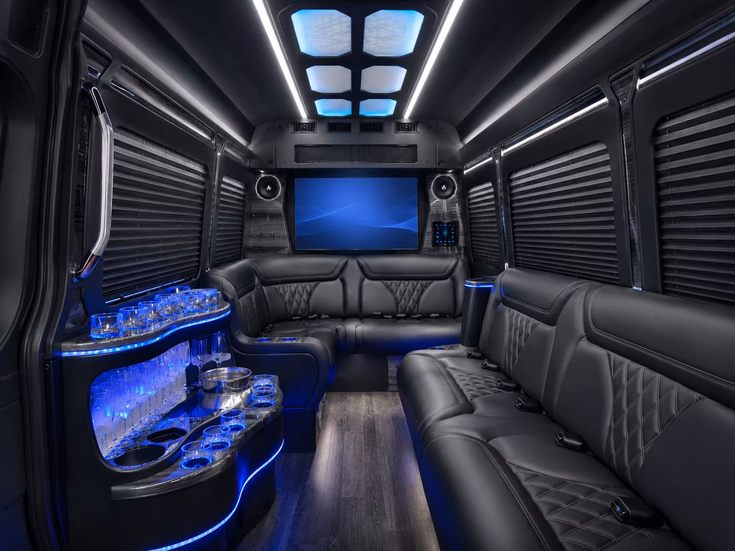 bronx 20 passenger party bus interior