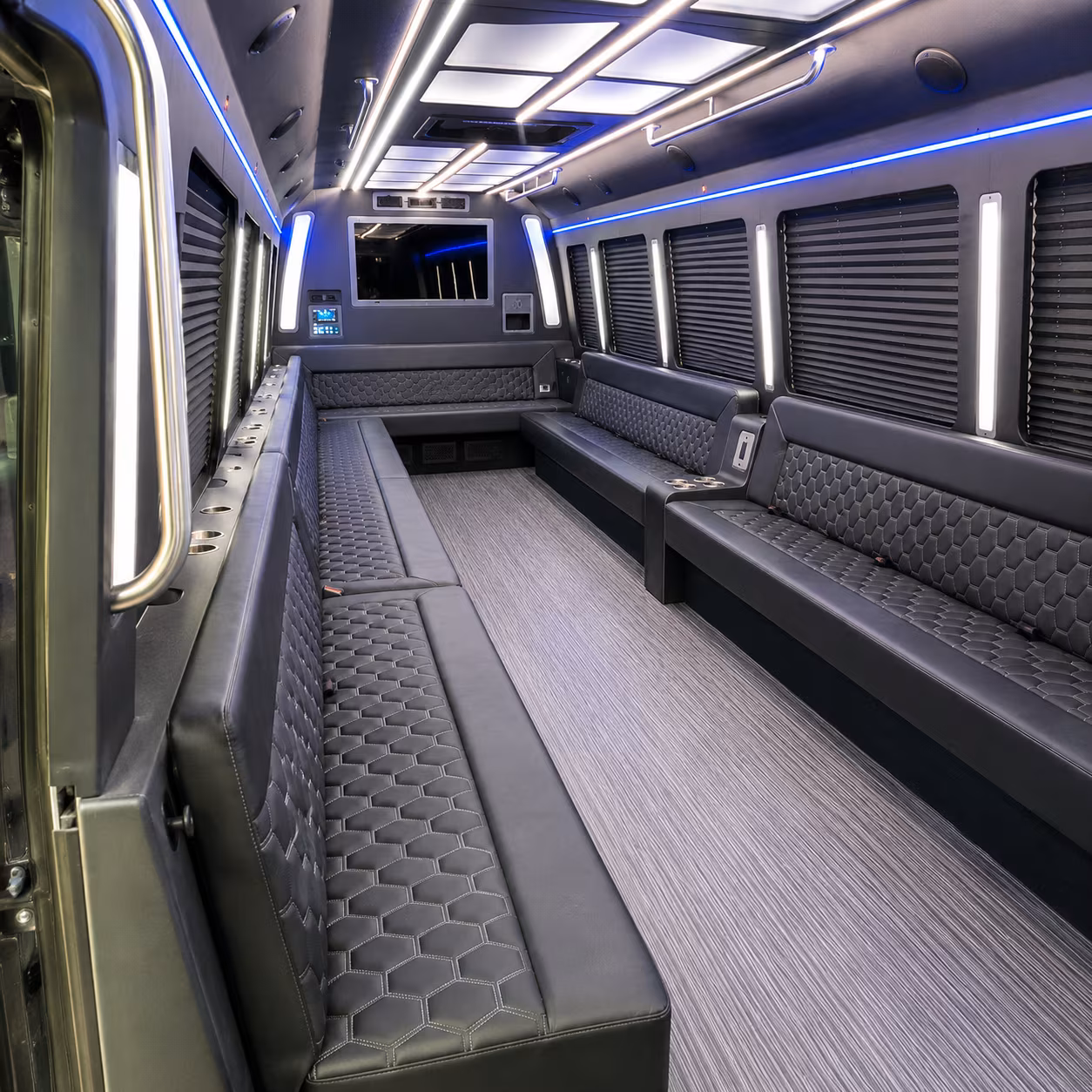 bronx 40 passenger party bus interior