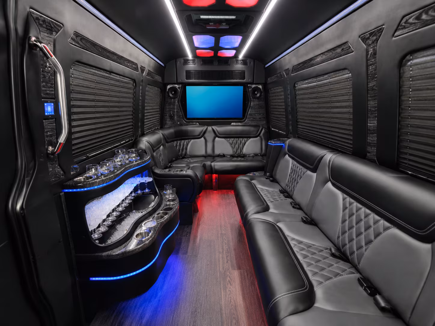 bronx 50 passenger party bus inside