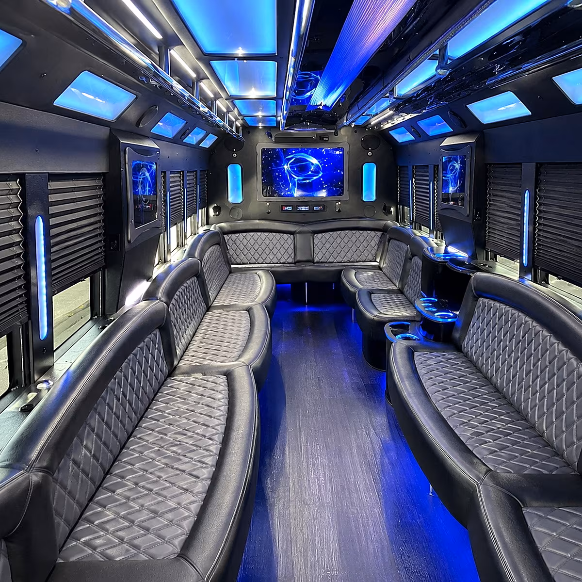 bronx 50 passenger party bus interior